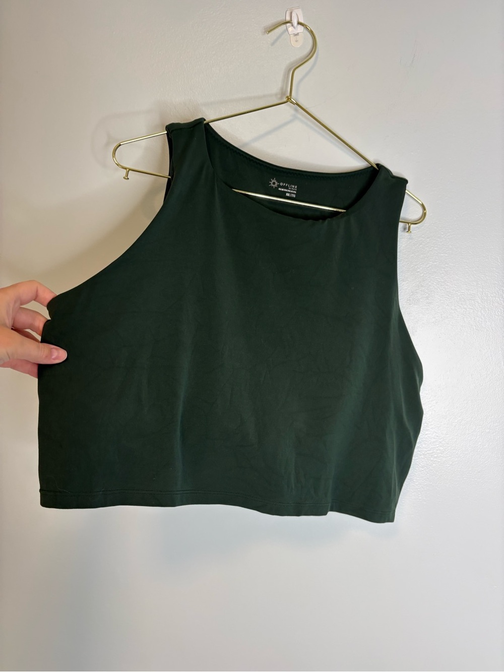 OFFLINE By Aerie Real Me XTRA High Neck Longline Sports Bra Dark Green Size XXL - Picture 4 of 9